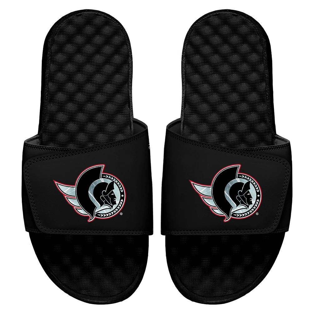 Men's ISlide Black Ottawa Senators Ice Clipping Mask Slide Sandals
