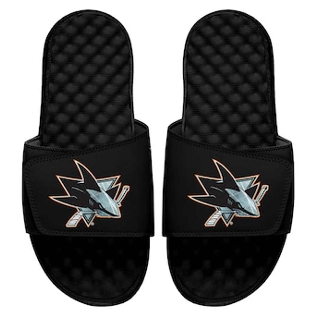 Men's ISlide Black San Jose Sharks Ice Clipping Mask Slide Sandals