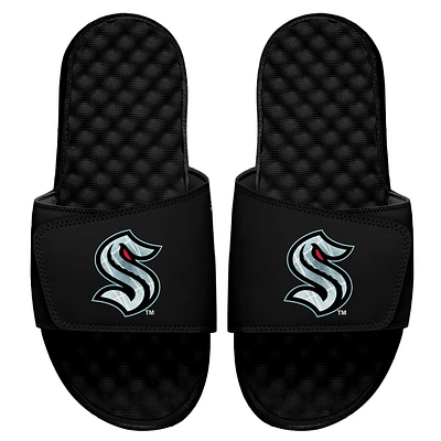 Men's ISlide Black Seattle Kraken Ice Clipping Mask Slide Sandals