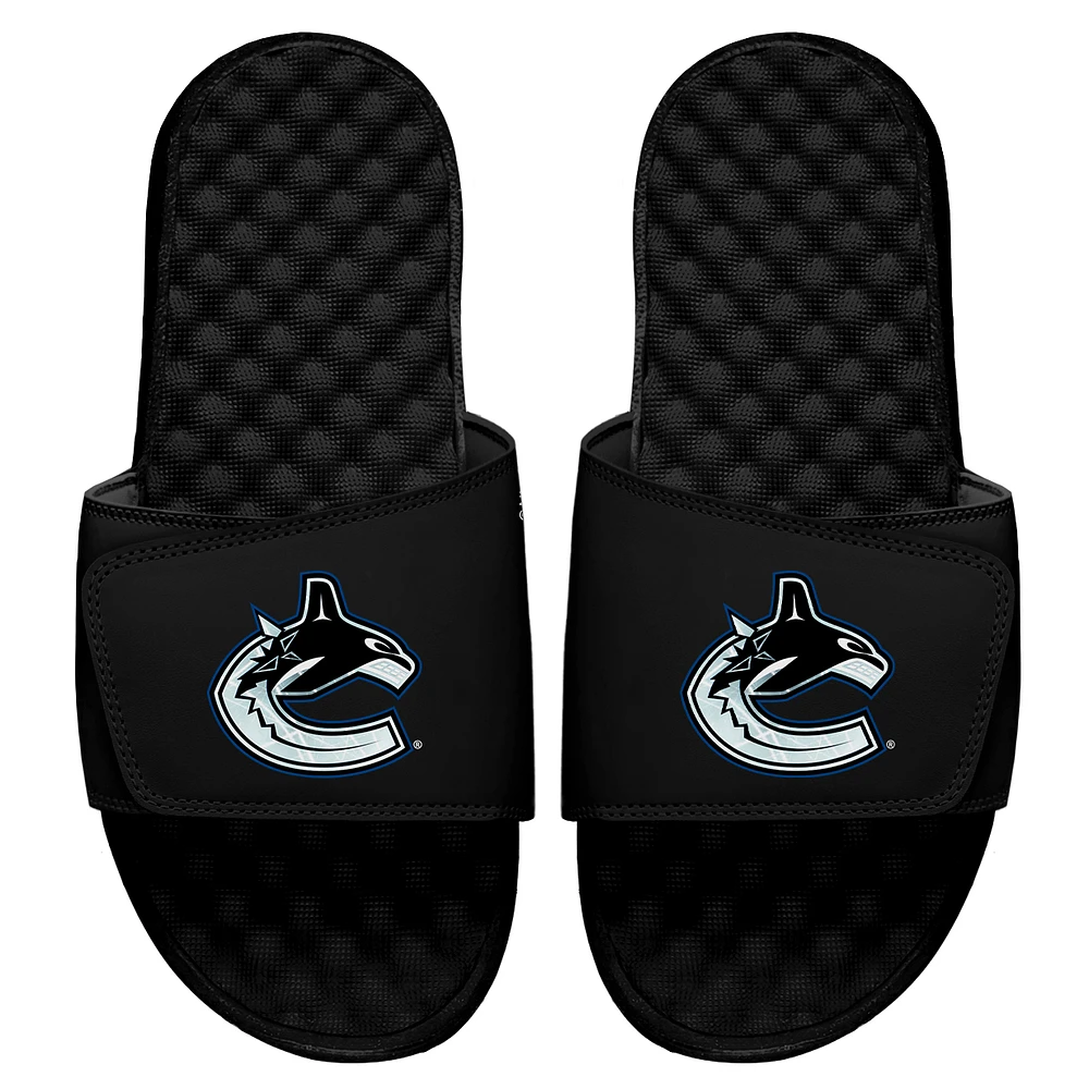Men's ISlide Black Vancouver Canucks Ice Clipping Mask Slide Sandals