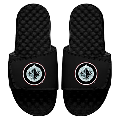 Men's ISlide Black Winnipeg Jets Ice Clipping Mask Slide Sandals