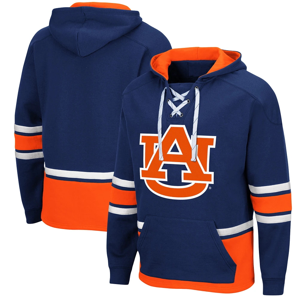 Men's Colosseum Navy Auburn Tigers Lace Up 3.0 Pullover Hoodie