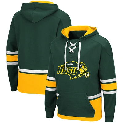 Men's Colosseum Green NDSU Bison Lace Up 3.0 Pullover Hoodie
