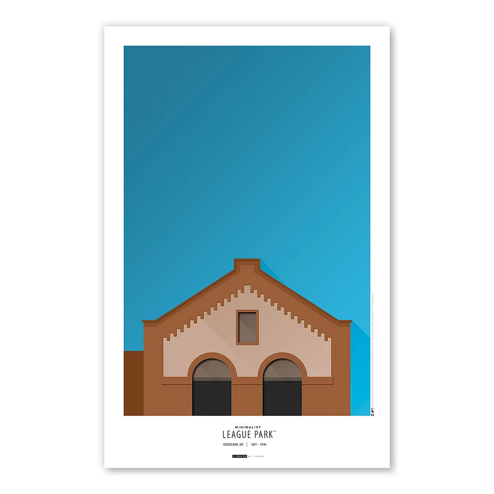 Cleveland Guardians 11'' x 17'' League Park Minimalist Art Poster
