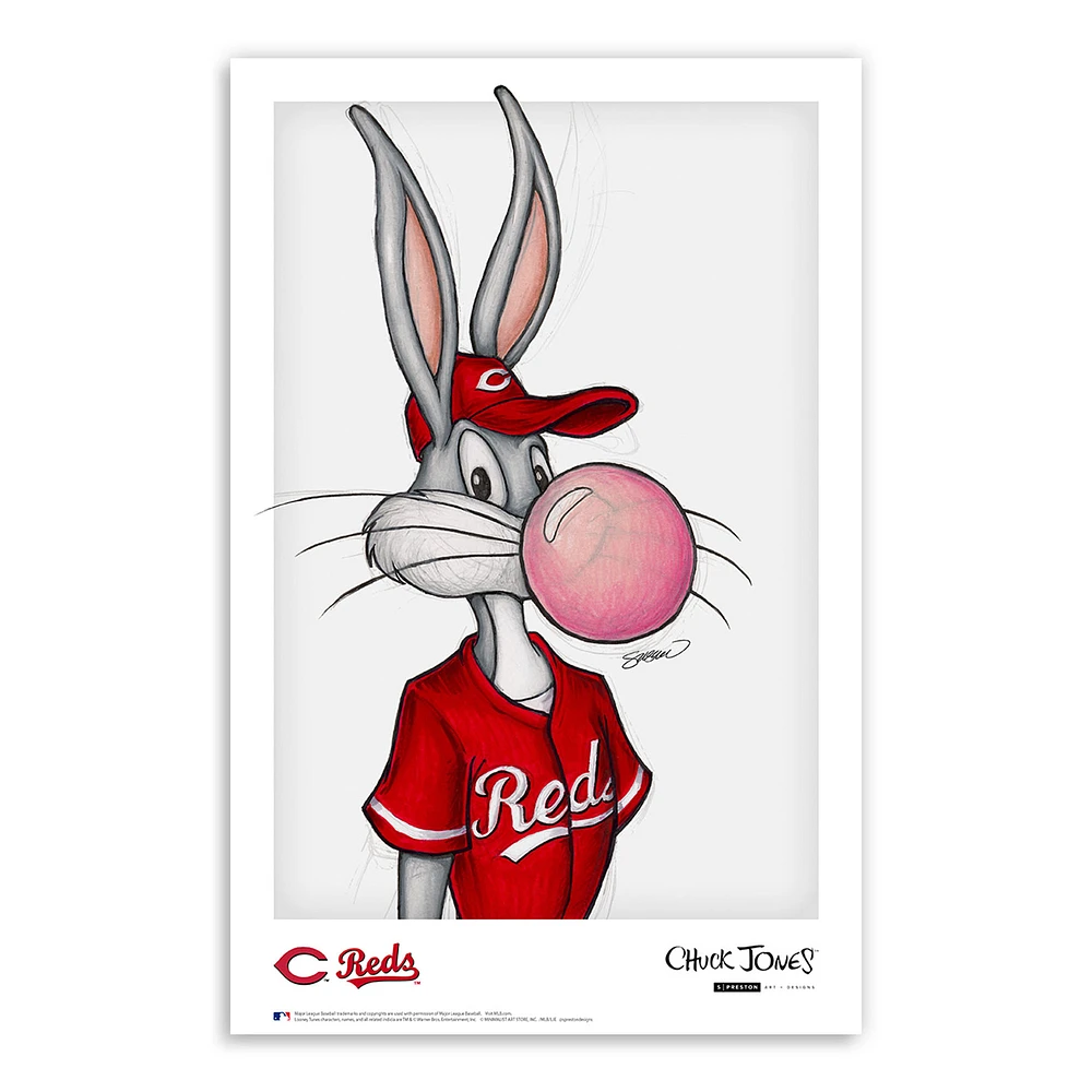 Cincinnati Reds 11'' x 17'' Bugs Bunny Art Poster