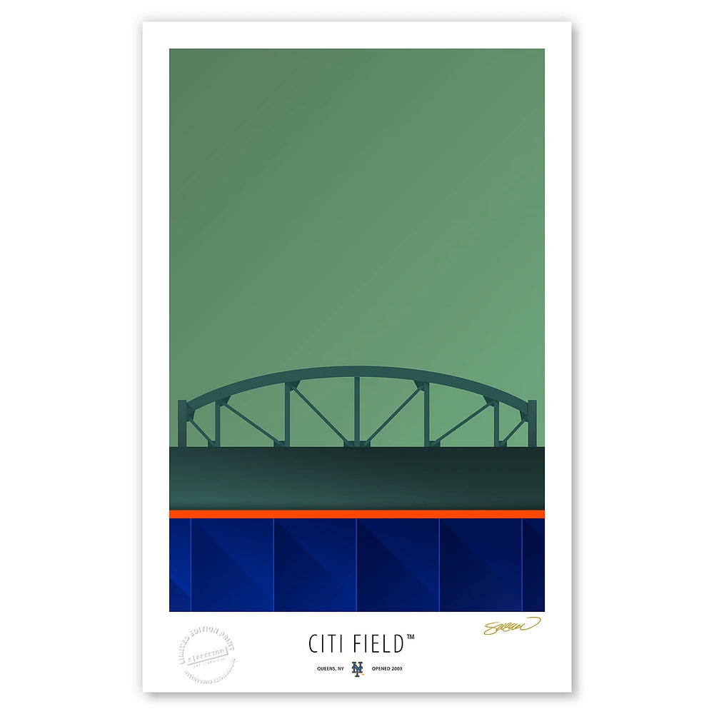 New York Mets Minimalist Citi Field 17" x 26" Limited Edition Fine Art Print