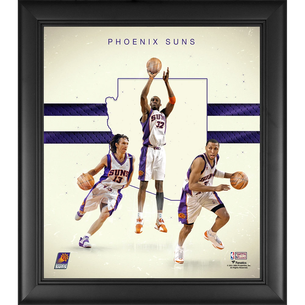 Steve Nash Amar'e Stoudemire & Shawn Marion Phoenix Suns Framed 15" x 17" 2000s Hardwood Classics Franchise Foundations Collage