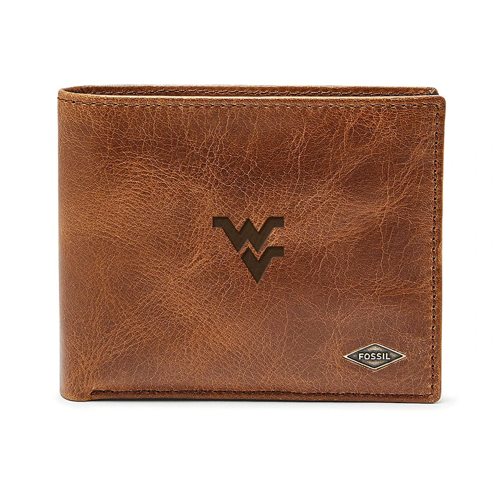 Men's Fossil Brown West Virginia Mountaineers Ryan RFID Passcase