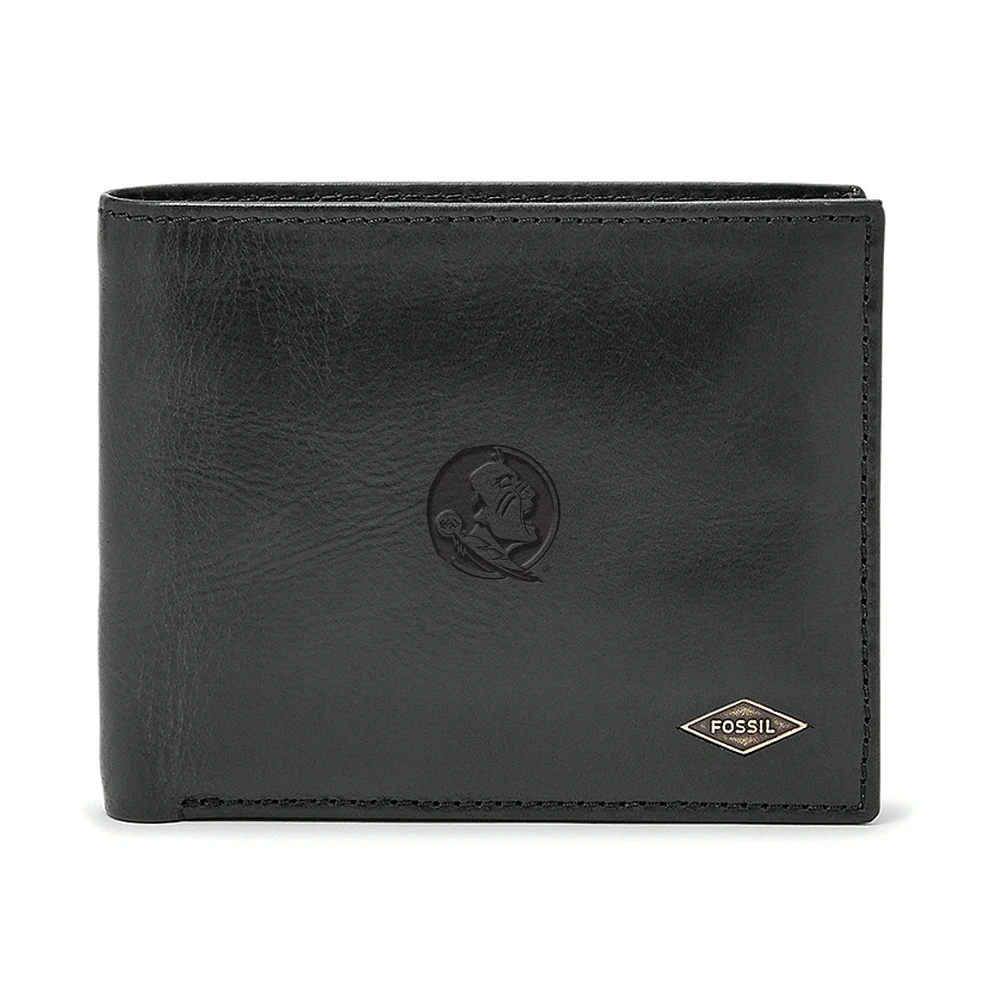 Men's Fossil Black Florida State Seminoles Ryan RFID Passcase