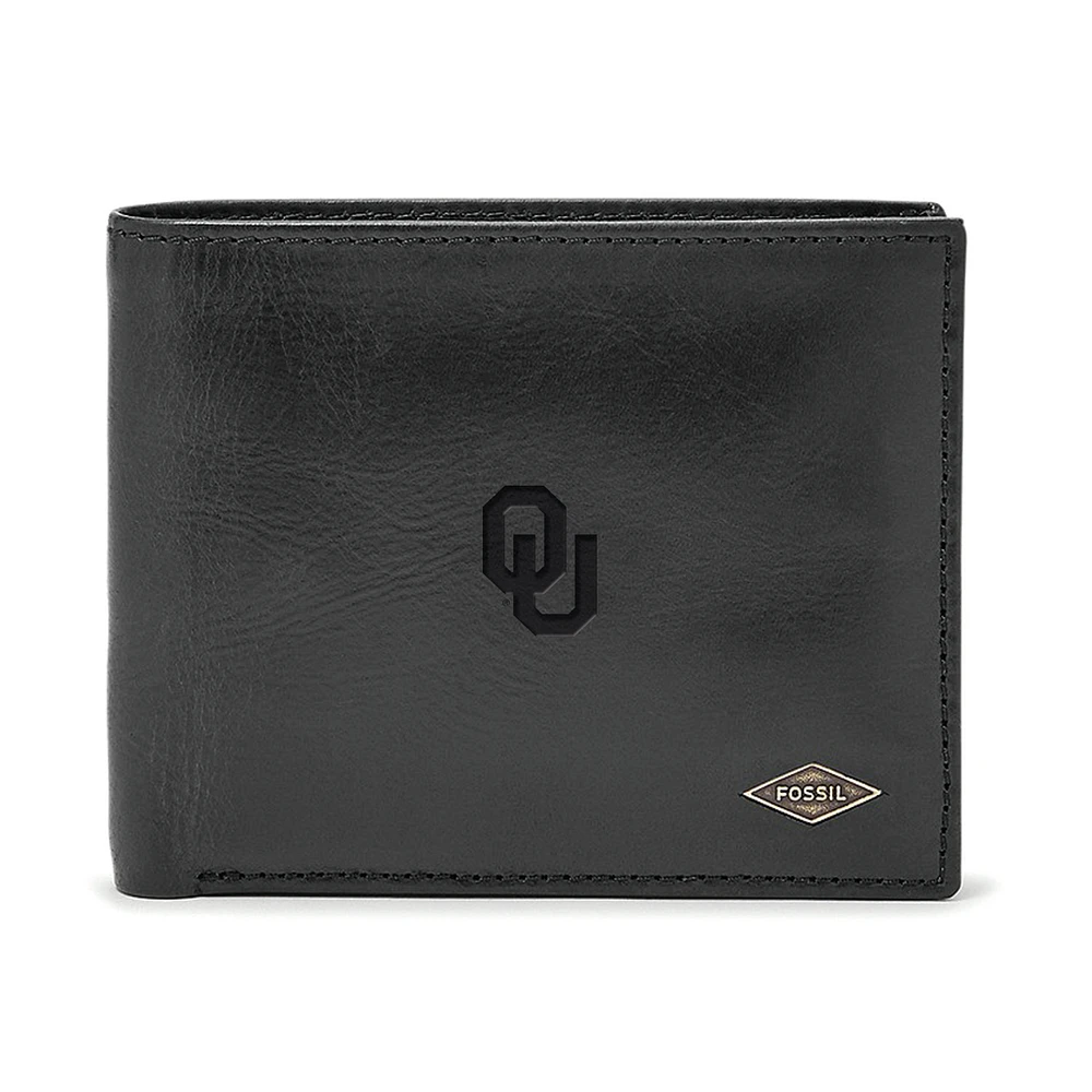 Men's Fossil Black Oklahoma Sooners Ryan RFID Passcase