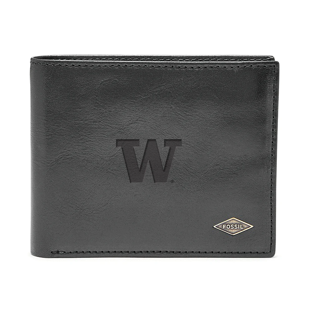Men's Fossil Washington Huskies Ryan RFID Flip ID Bi-Fold Wallet
