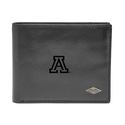 Men's Fossil Black Arizona Wildcats Ryan RFID Flip ID Bi-Fold Wallet