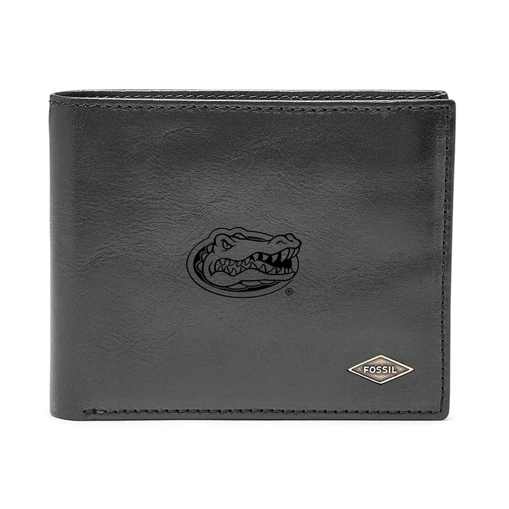 Men's Fossil Black Florida Gators Ryan RFID Flip ID Bi-Fold Wallet