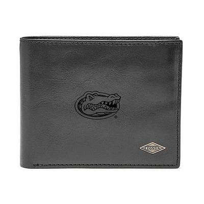Men's Fossil Black Florida Gators Ryan RFID Flip ID Bi-Fold Wallet