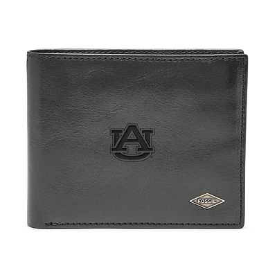 Men's Fossil Black Auburn Tigers Ryan RFID Flip ID Bi-Fold Wallet