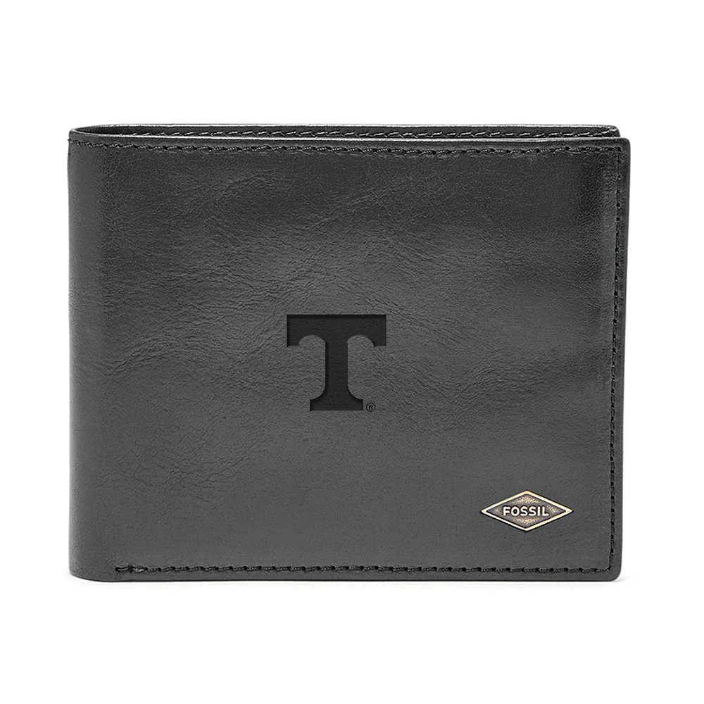 Men's Fossil Black Tennessee Volunteers Ryan RFID Flip ID Bi-Fold Wallet