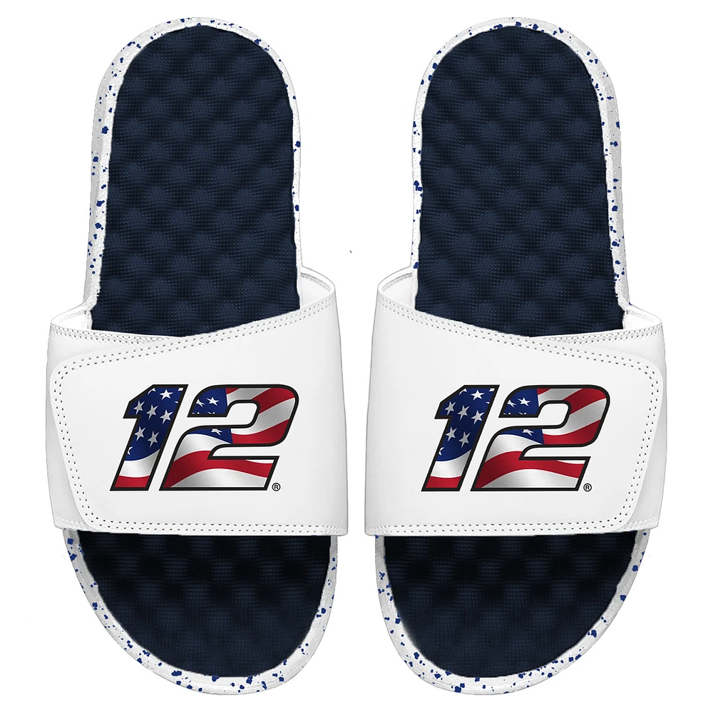 Men's ISlide White/Navy Ryan Blaney Americana Slide Sandals