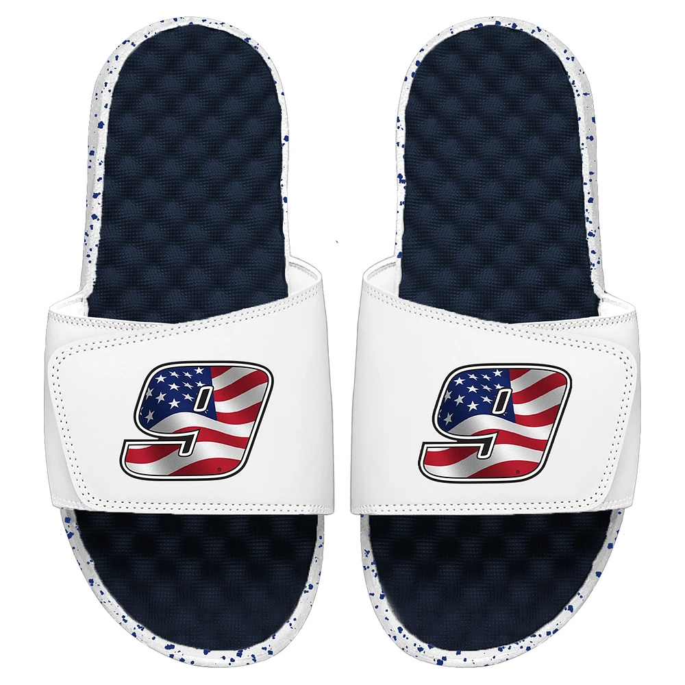 Youth ISlide White/Navy Chase Elliott Americana Slide Sandals