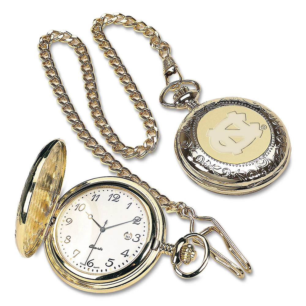 Gold North Carolina Tar Heels Pocket Watch