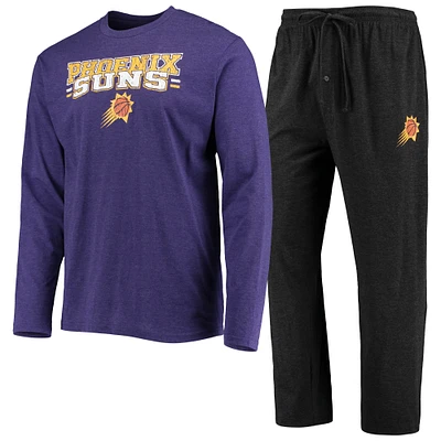 Men's Concepts Sport Black/Purple Phoenix Suns Long Sleeve Top & Pants Sleep Set