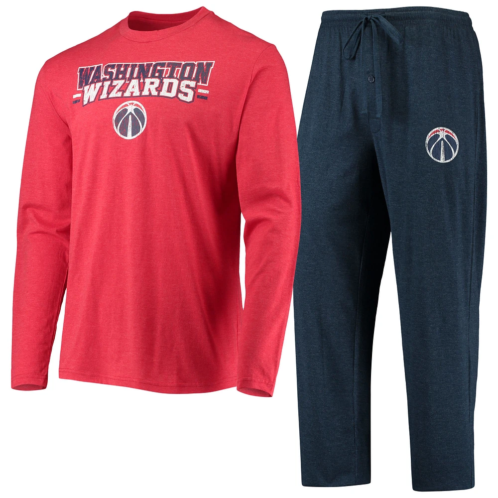 Men's Concepts Sport Navy/Red Washington Wizards Long Sleeve Top & Pants Sleep Set