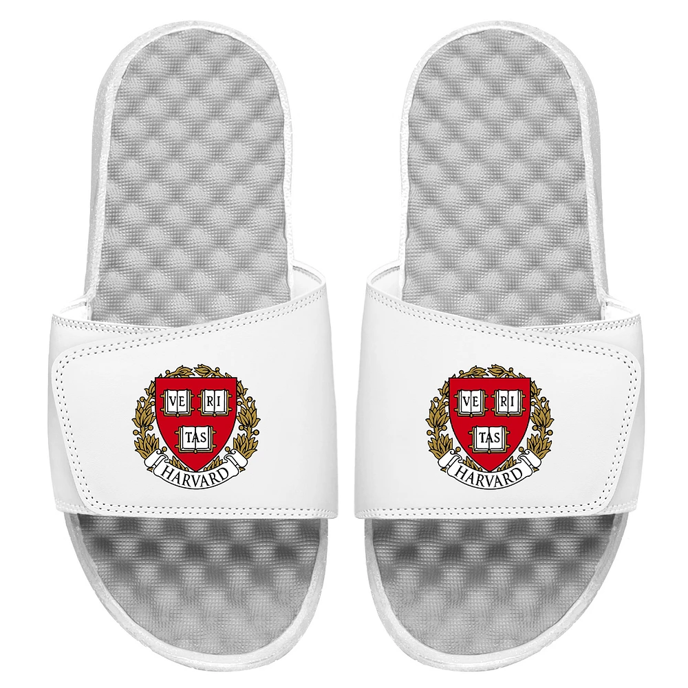 Men's ISlide White Harvard Crimson Seal Slide Sandals