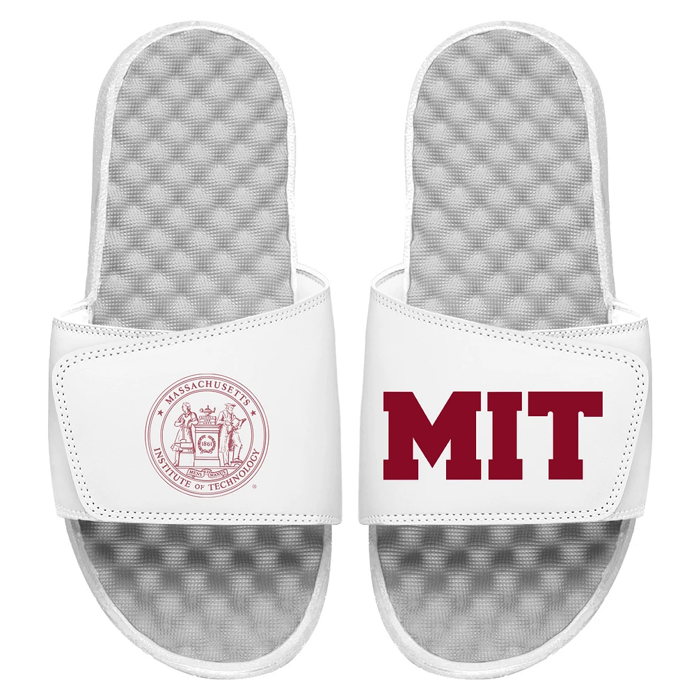 Men's ISlide White MIT Engineers Logo Seal Slide Sandals