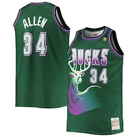 Men's Mitchell & Ness Ray Allen Hunter Green Milwaukee Bucks Big Tall 1996/97 Hardwood Classics Swingman Jersey