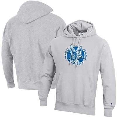 Men's Champion Heathered Gray Air Force Falcons Team Vault Logo Reverse Weave Pullover Hoodie