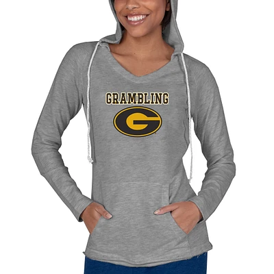 Women's Concepts Sport Gray Grambling Tigers Mainstream Terry Long Sleeve Hoodie Top