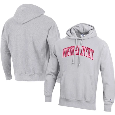 Men's Champion Gray Winston-Salem State Rams Tall Arch Pullover Hoodie