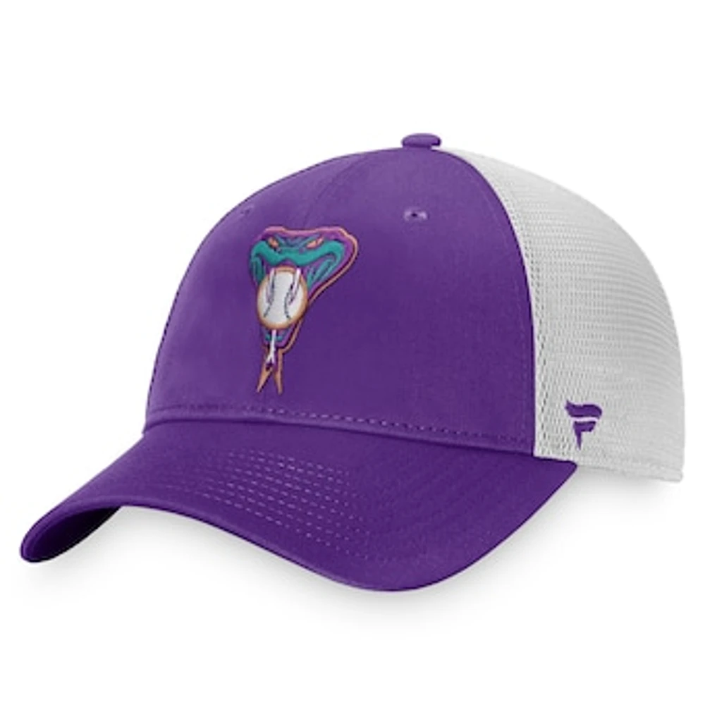 Men's Purple/White Arizona Diamondbacks Cooperstown Collection Core Trucker Snapback Hat