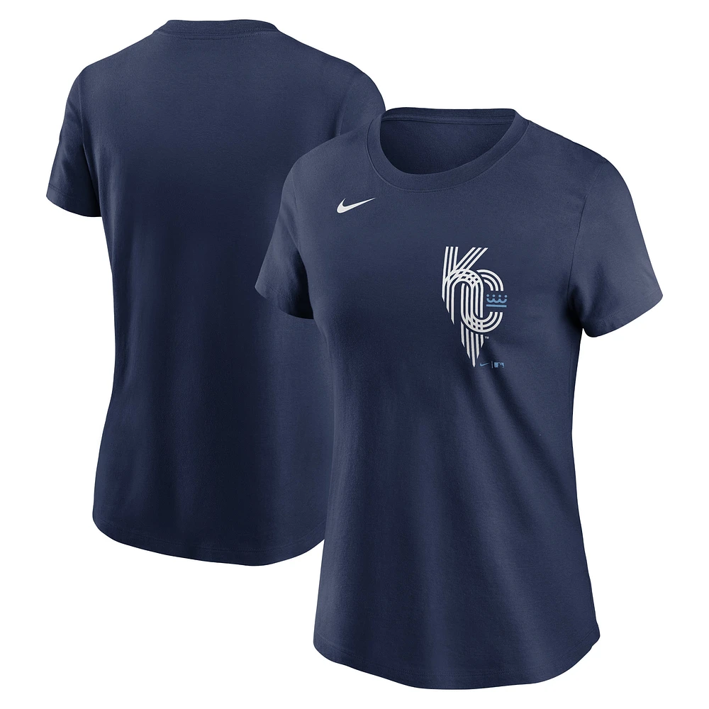 Women's Nike Navy Kansas City Royals City Connect Wordmark T-Shirt