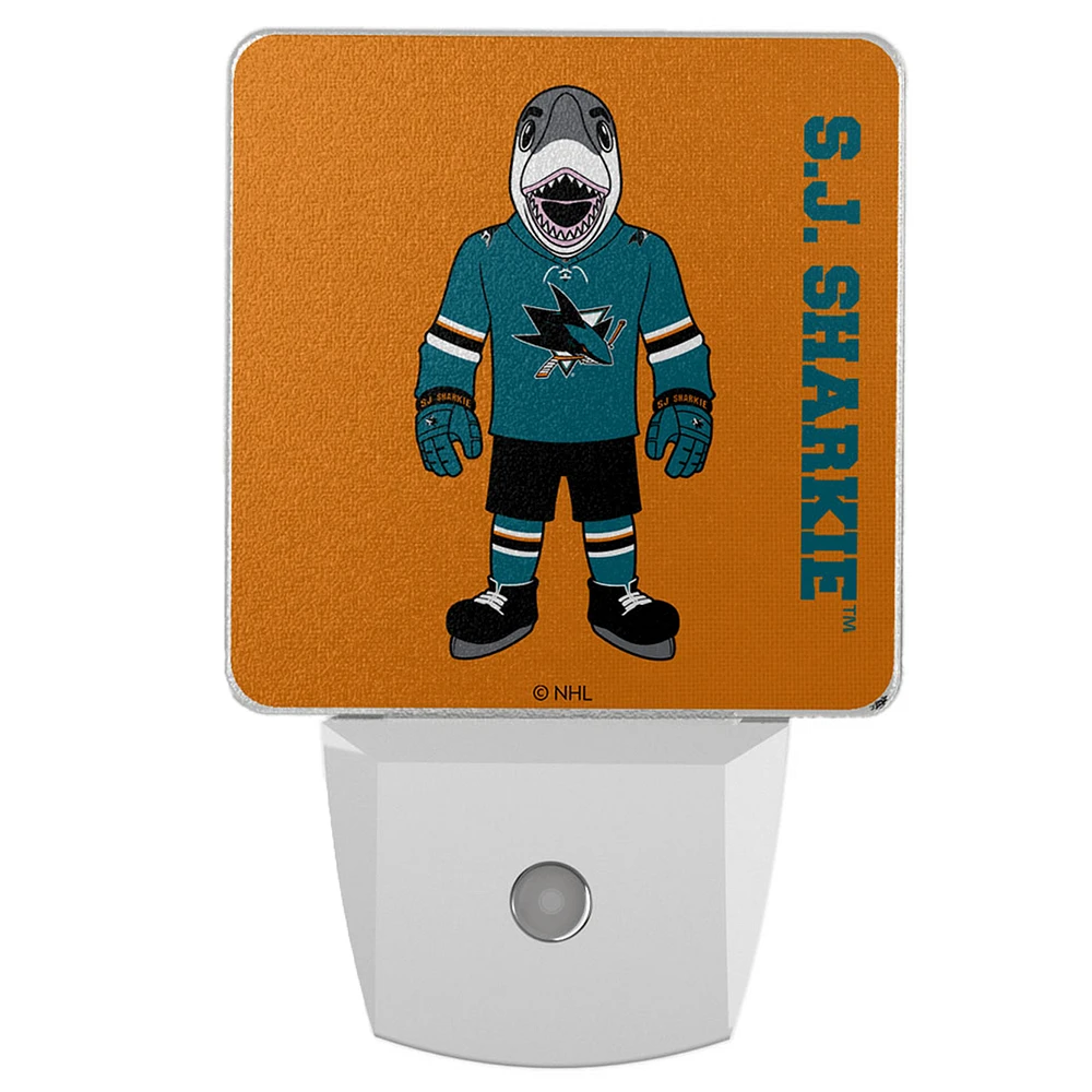 San Jose Sharks 2-Pack Solid Design Mascot Nightlight Set