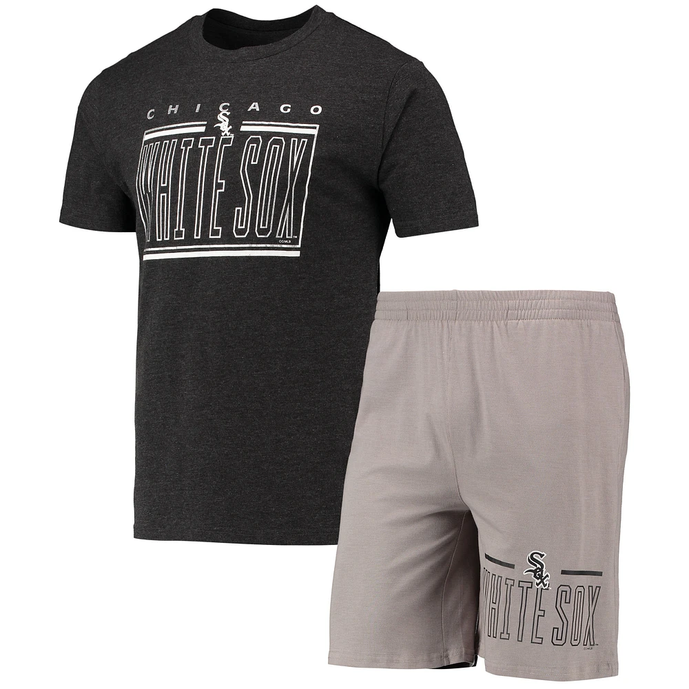 Men's Concepts Sport Gray/Black Chicago White Sox Meter Top and Shorts Sleep Set