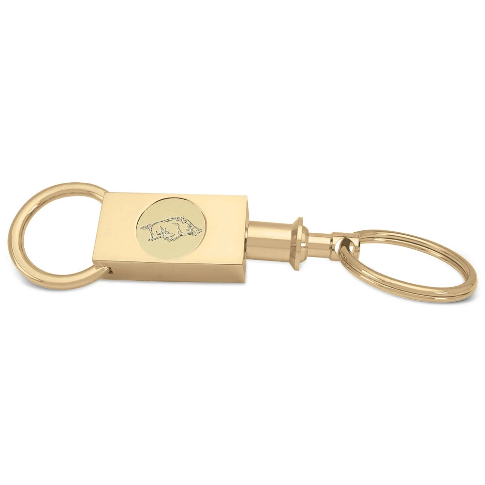 Gold Arkansas Razorbacks Two-Section Key Ring