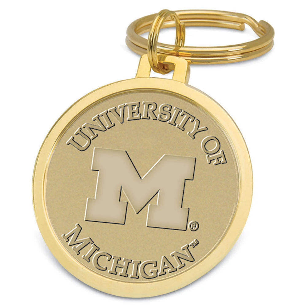 Gold Michigan Wolverines Splitwire Key Ring