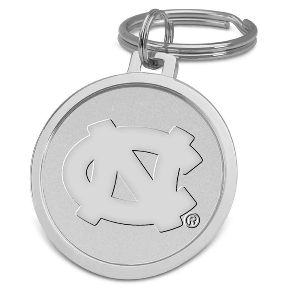 Silver North Carolina Tar Heels Splitwire Key Ring