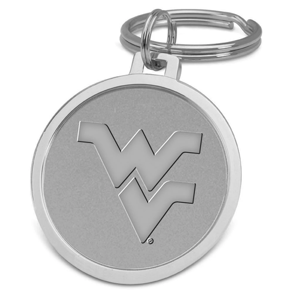 Silver West Virginia Mountaineers Splitwire Key Ring