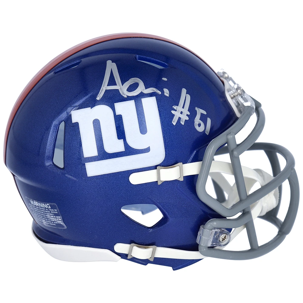 Azeez Ojulari New York Giants Autographed Riddell Speed Mini Helmet