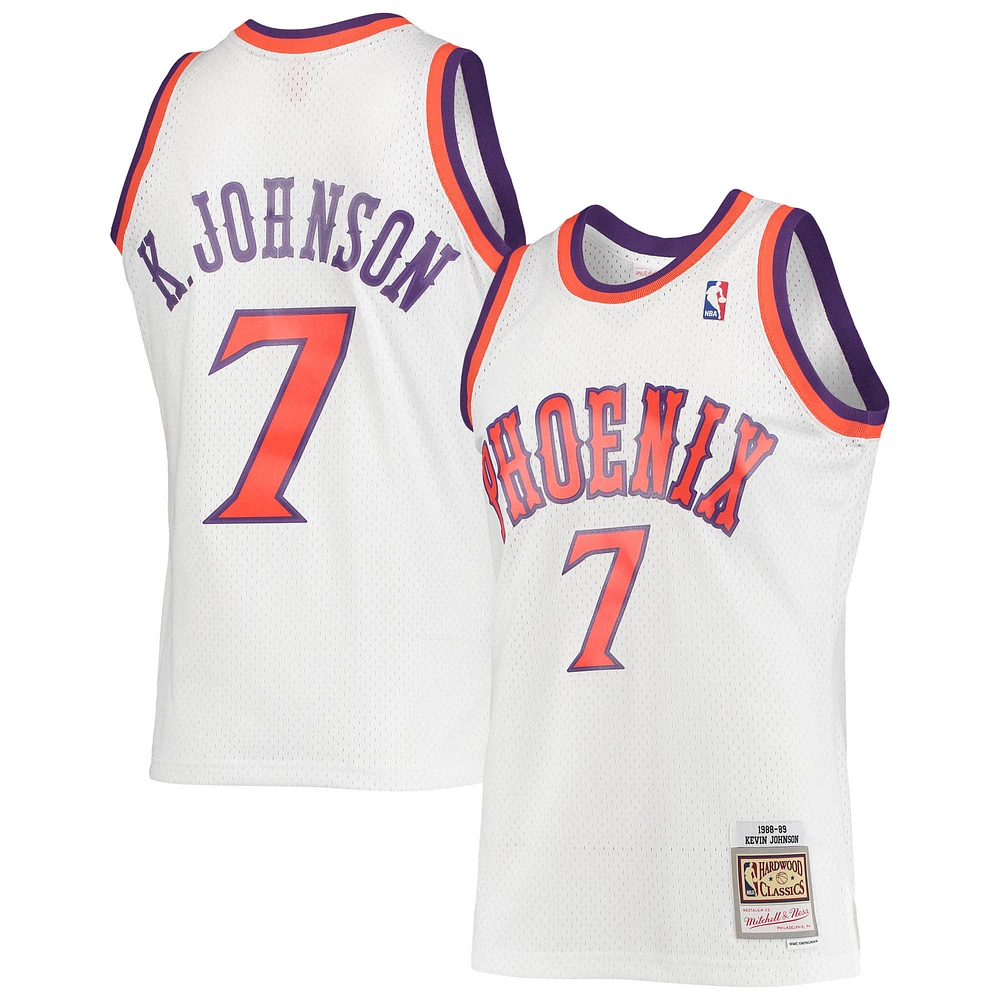 Men's Mitchell & Ness Kevin Johnson White Phoenix Suns 1988/89 Hardwood Classics Swingman Jersey
