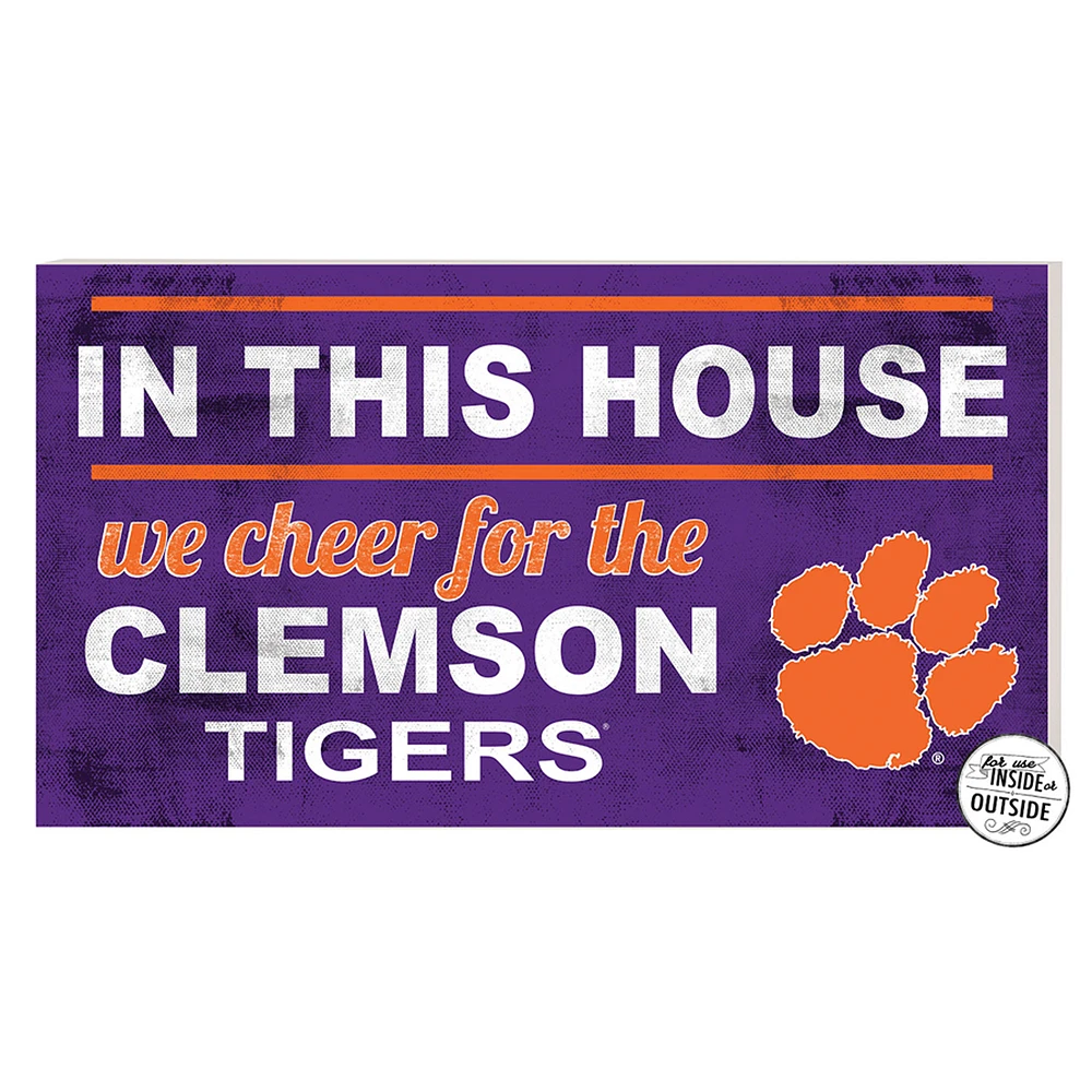 Clemson Tigers 11'' x 20'' Indoor/Outdoor In This House Sign