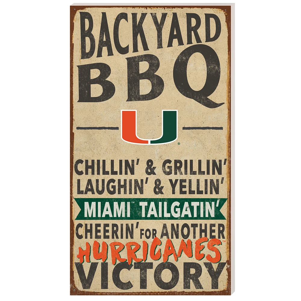 Miami Hurricanes 11'' x 20'' Indoor/Outdoor BBQ Sign