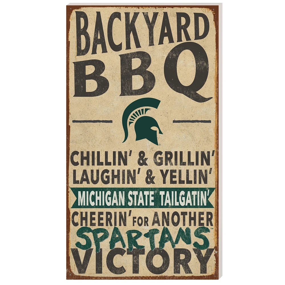 Michigan State Spartans 11'' x 20'' Indoor/Outdoor BBQ Sign