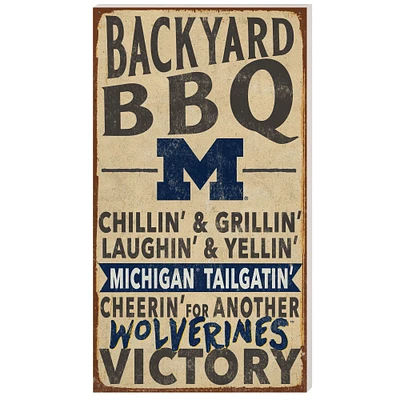 Michigan Wolverines 11'' x 20'' Indoor/Outdoor BBQ Sign
