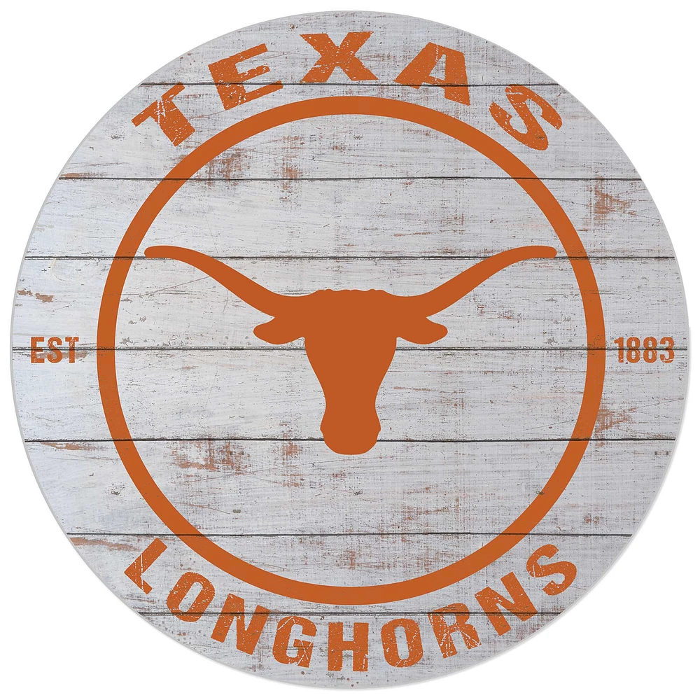 Texas Longhorns 20'' x 20'' Indoor/Outdoor Weathered Circle Sign