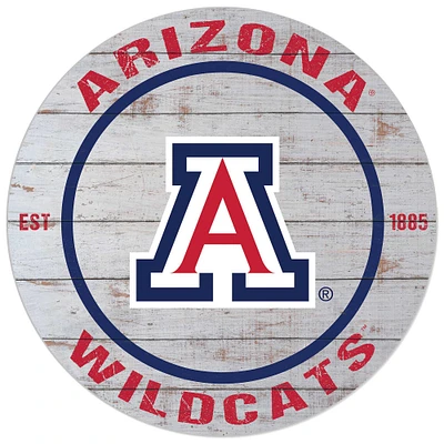 Arizona Wildcats 20'' x 20'' Indoor/Outdoor Weathered Circle Sign