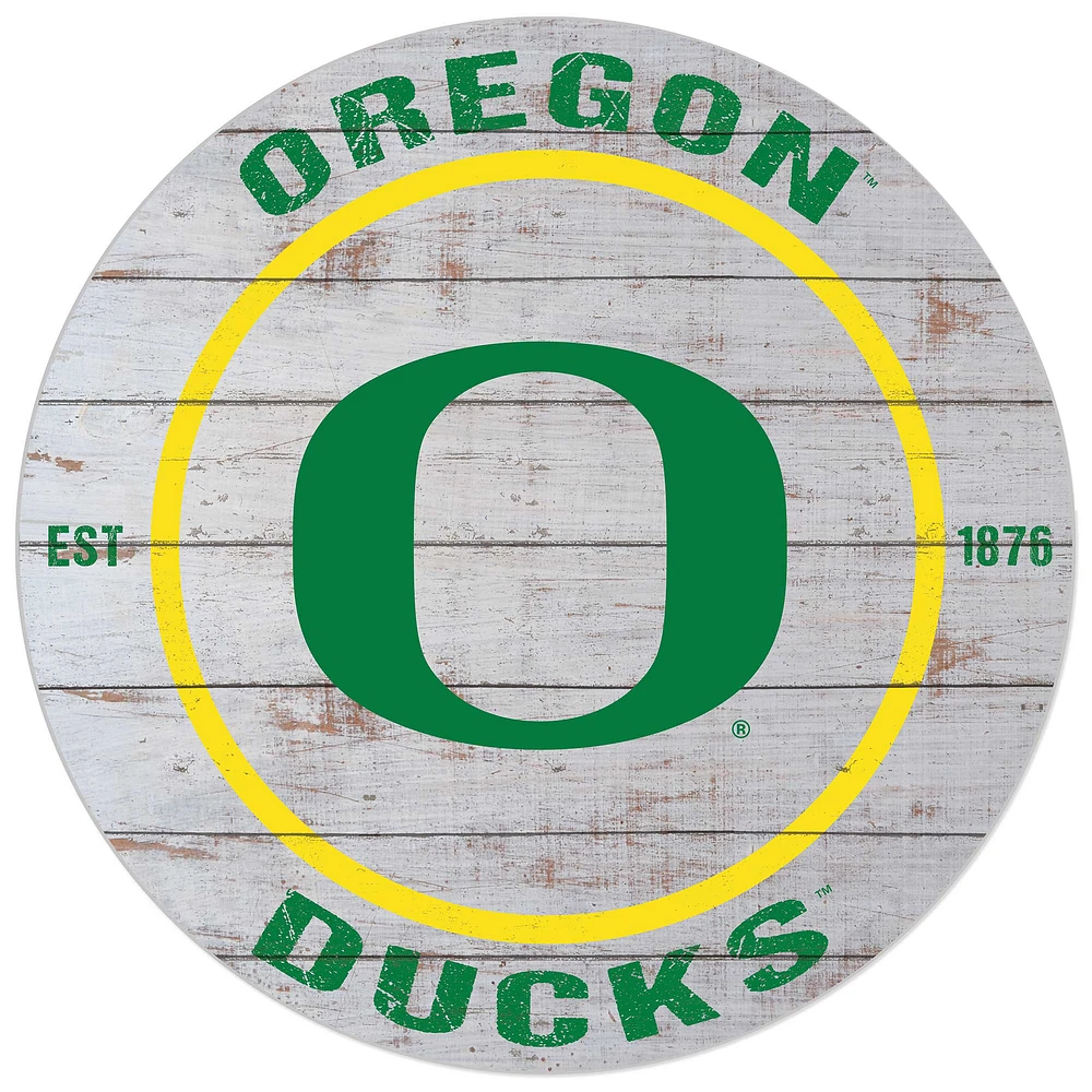 Oregon Ducks 20'' x 20'' Indoor/Outdoor Weathered Circle Sign