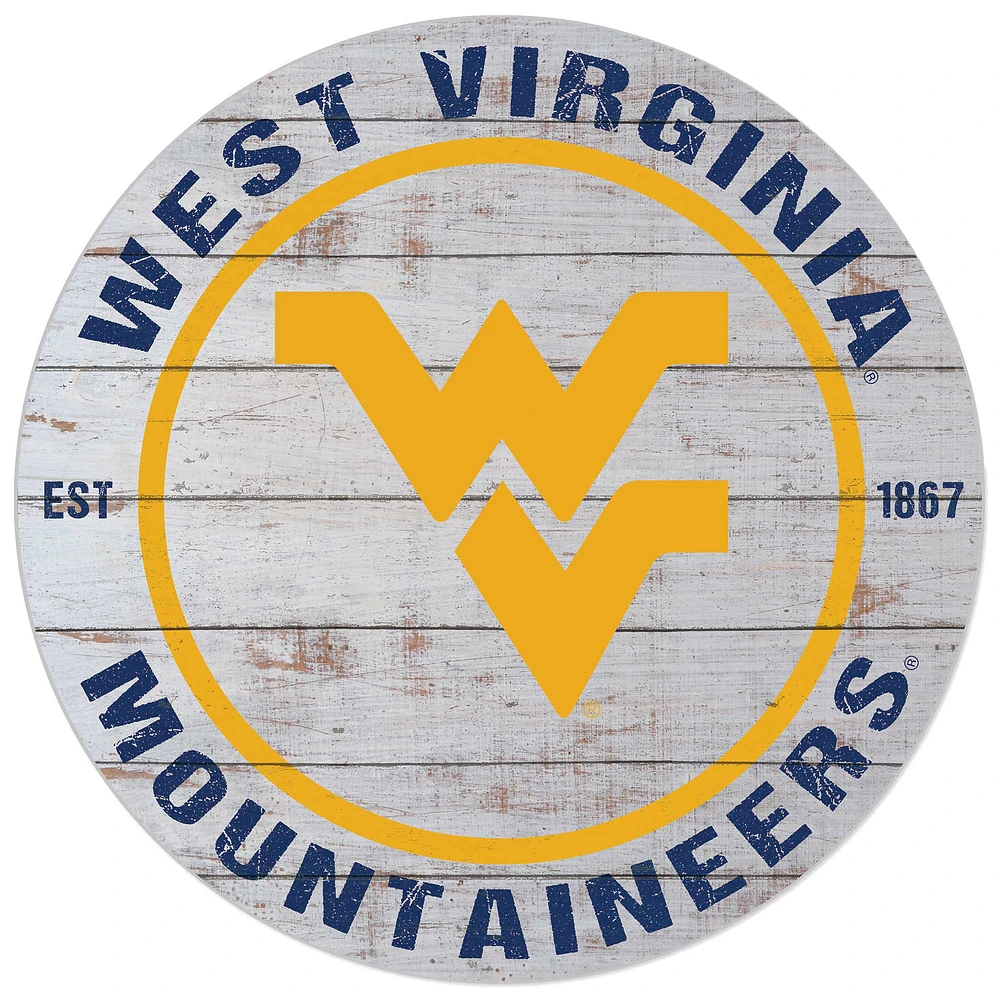 West Virginia Mountaineers 20'' x 20'' Indoor/Outdoor Weathered Circle Sign