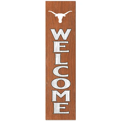 Texas Longhorns 12'' x 48'' Welcome Outdoor Leaner
